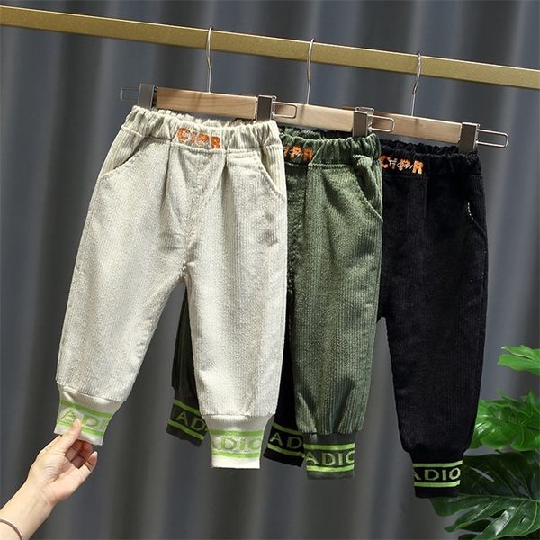 Neue Kleinkind Säuglings Jungen Cord Hosen Hosen Kleidung Kinder Baby Junge Casual Bottoms Frühling Herbst Kind Lose Lange Hosen 210303