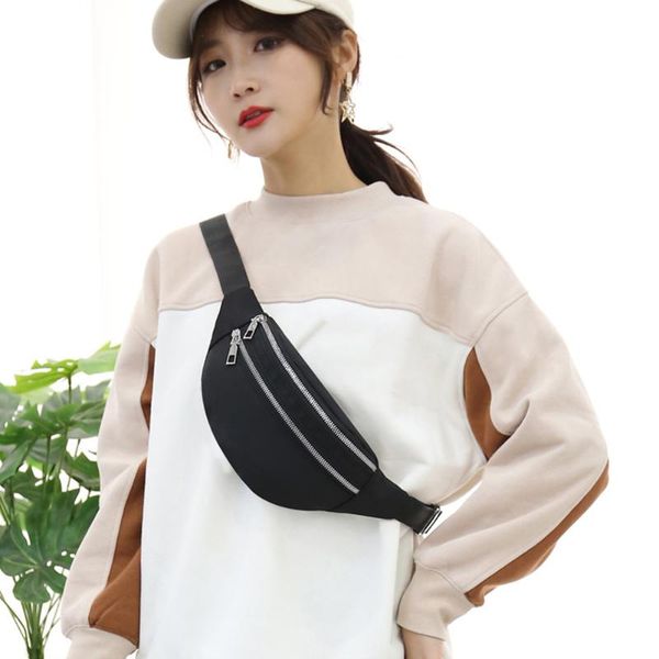 

men women waist bag camping outdoor sports solid oxford cloth travel running large capacity zipper casual multi pockets