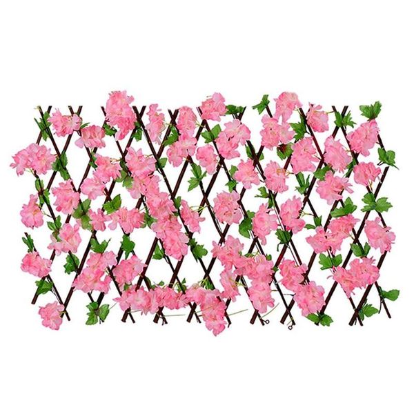 

fencing, trellis & gates cherry blossom artificial fence retractable simulation wood privacy roll barrier green yard garden decor