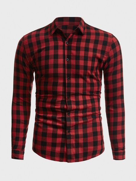 

men button front gingham shirt q4g4#, White;black