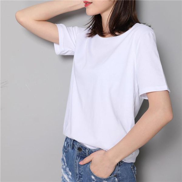 

women's t-shirt women tshirt 2021 fashion casual short sleeve cotton tshirts, White