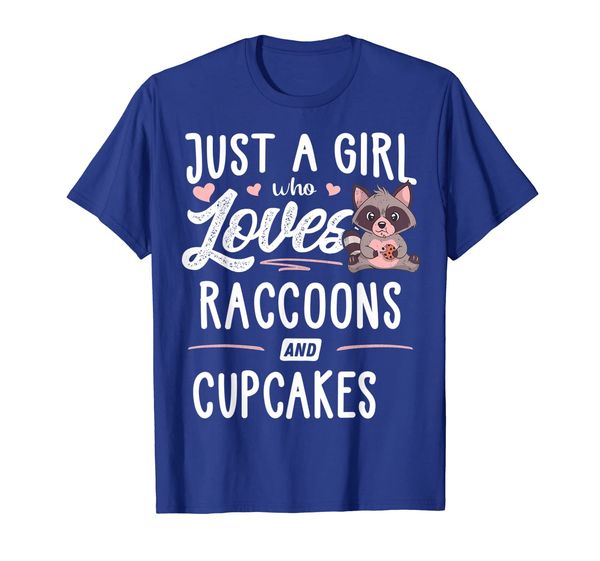 

just a girl who loves raccoons and cupcakes gift women t-shirt, White;black