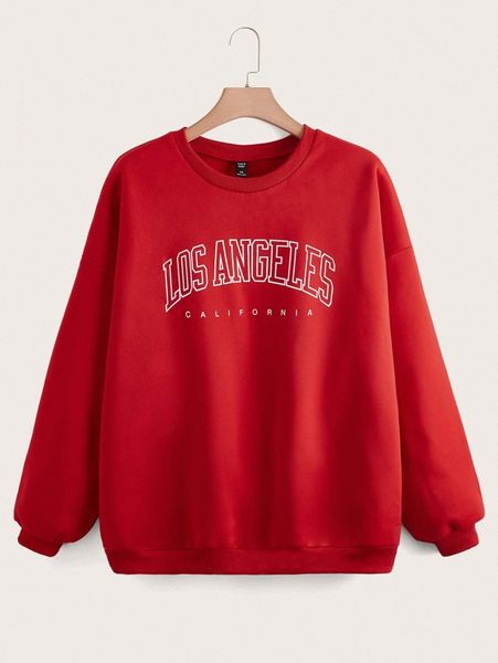 

plus letter graphic drop shoulder sweatshirt r4tx#, Black
