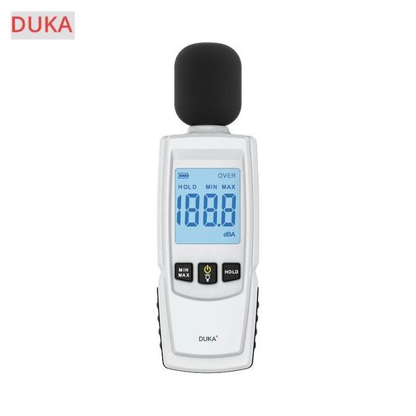 

smart home control duka mini sound level meter decibel 30~130db max reading hold auto power off backlight display noise measure