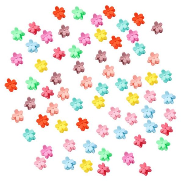 

100pcs flower hair clips baby girls small hair claw candy color grip