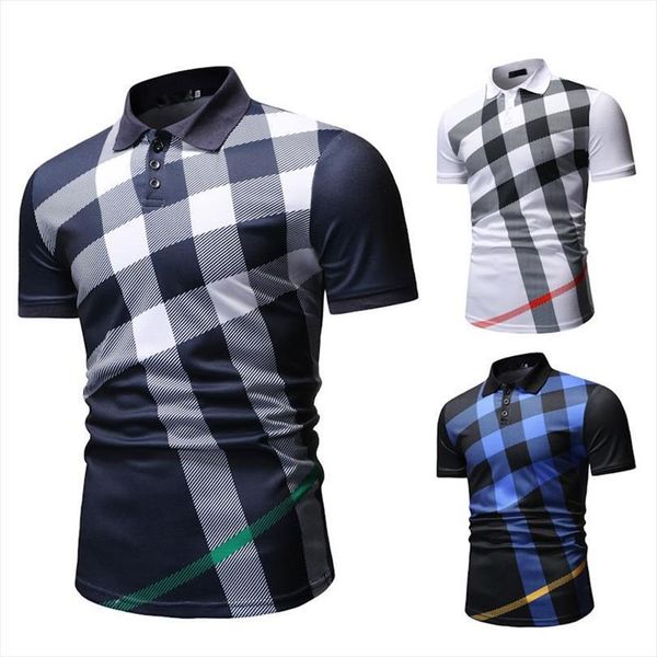 

shirt plaid pattern arrival casual men polo fashion summer, White;black