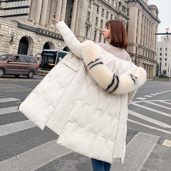 

women's down & parkas women winter jacket female clothing basic paragraph coats cotton outerwear feminino, Black