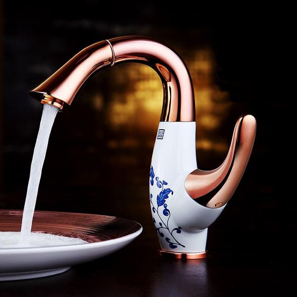 

bathroom sink faucets arrivals rose gold brass & porcelain faucet single handle basin pull-out water tap