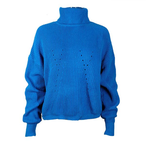 

New 2021 Women Long Sleeve Turtleneck Ribbed Sweater Casual Autumn Winter Thick Warm Loose Knitted Pullover Female Jumpers RA33, White;black