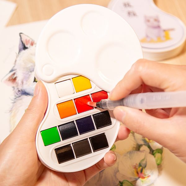 

new 12/17color watercolor pigment for beginner painting drawing portable water color sketch art supplies