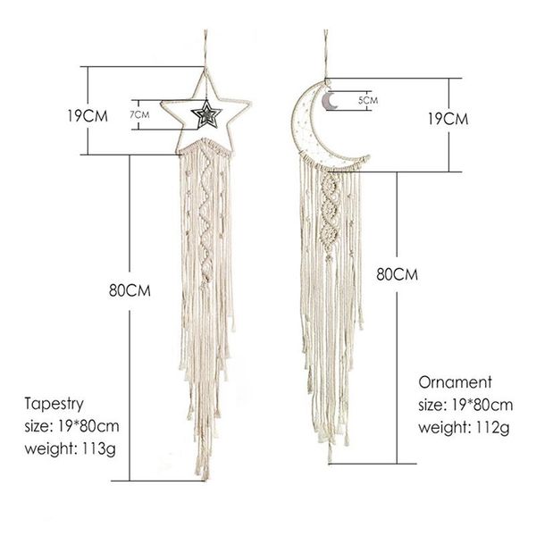 

decorative objects & figurines 1pcs home decor aaccessories boho ramadan girl kids baby room wall hangings hanging tapestry nordic star moon