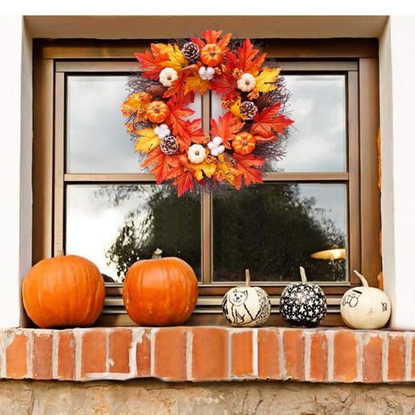 

decorative flowers & wreaths christmas garland artificial sunflower wreath home wedding simulation rose round rattan doors decor