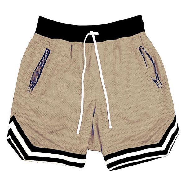 

2021 fashion outdoor sports shorts t-shirt casual shirt summer quick-drying hip-hop pants 281, Brown;gray