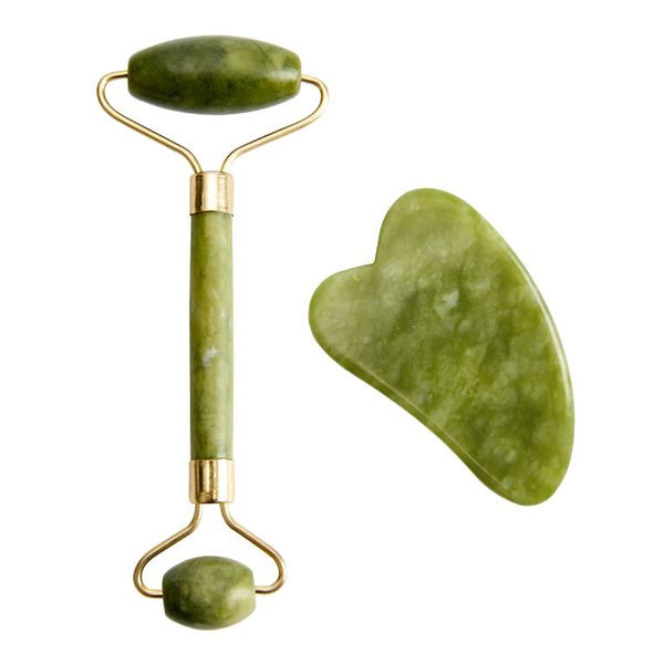 Jade Stone Roller Face Massager per la bellezza del viso Strumenti per la cura della pelle del viso a sollevamento sottile