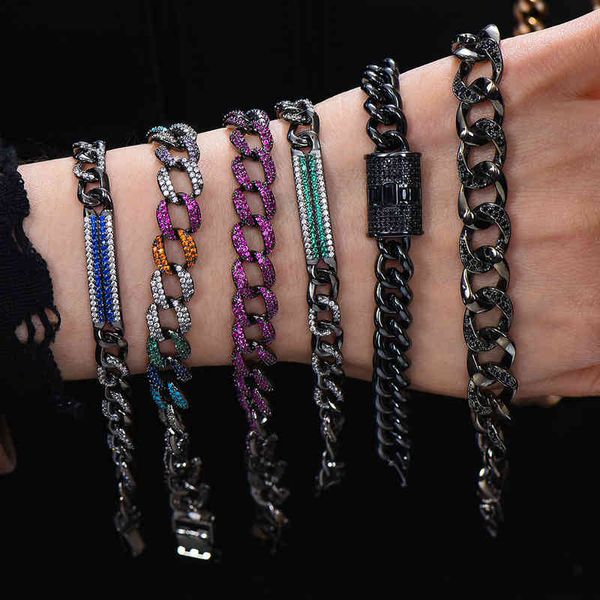 GODKI Bracciale a catena a maglie Hiphop di lusso Braccialetti cubani grossi bling ghiacciati per le donne Regalo per la festa di nozze