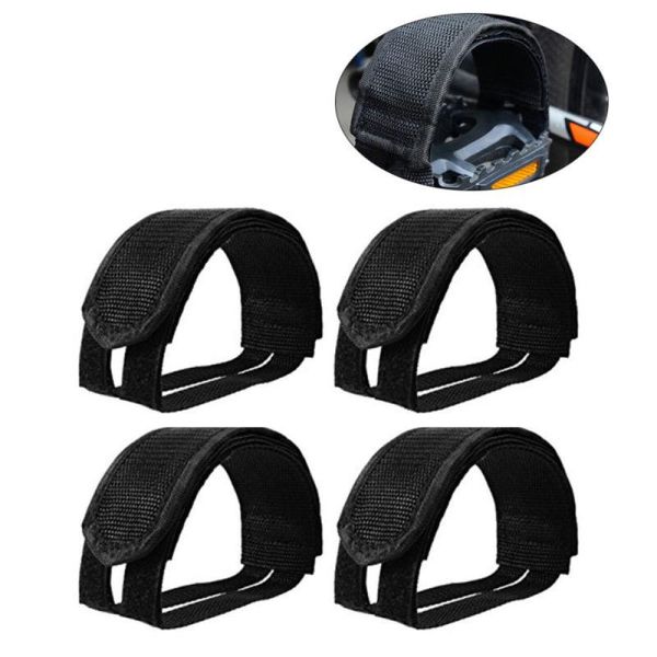 

bike pedals 4 pcs lightweight pedal straps for fixed gear (black)