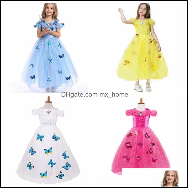 Mädchen Kleider Kleidung Baby, Mutterschaftsnowflake Diamond Fancy Kostüme für Kinder Blaues Kleid Halloween Baby Mädchen Schmetterlingskleid 5 Schichten In