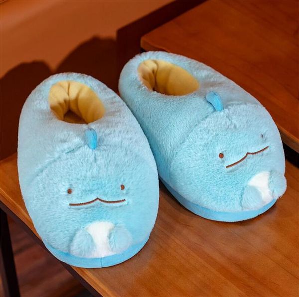 

slippers cartoon winter cotton shoes household cute plush flat comfortable slides 35-43 furry warm, Black