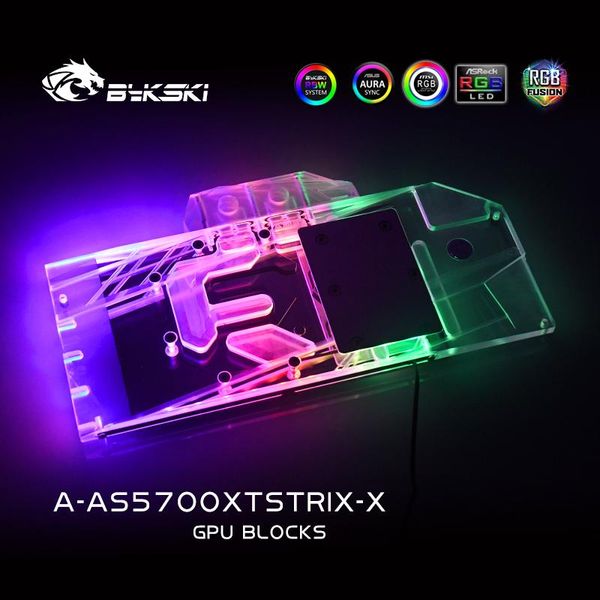 

bykski a-as5700xtstrix-x pc water cooling radiator gpu cooler video card graphics card water block for asus rx5700 rog strix