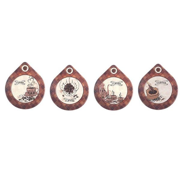 

mats & pads 4pcs absorbent cup non-skid heat-insulated (coffee)