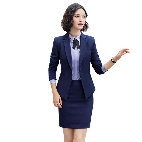 

women's suits & blazers professional suit set tooling women student teacher interview service uniform ol skirt workwear 12891, White;black