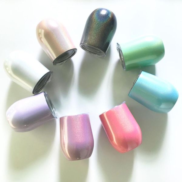 

stainless steel rainbow paint coffee glass thermos, egg stemless wine milk cup, party gift, wholesale, 12oz