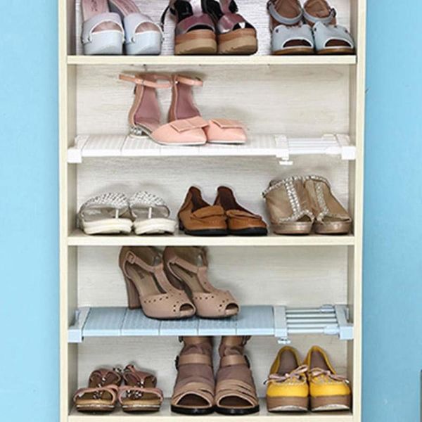 

closet storage board adjustable plastic stretchable organizer space savers bedroom cabinet partition rack