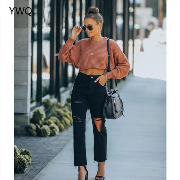 

ripped straight jeans high women shorts waisted mom black fashion loose office wear female pants streetwear denim trousers, White;black