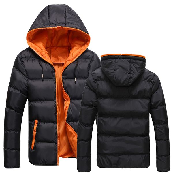 Masculino com capuz espessado sólido para baixo parkas jaqueta europeu casual homens casaco mulheres homens impermeáveis ​​grandes hiphop windbreaker