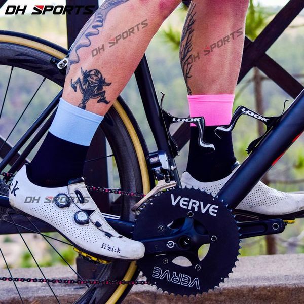

sports socks dh cycling professional calcetines ciclismo hombre outdoor road bicycle brand running compression sport, Black
