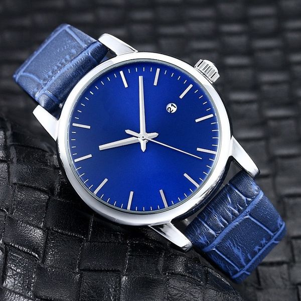 

2021 arrive three stitches series luxury mens watches quartz watch designer watches amn brand leather strap fashion wristwatch, Slivery;brown