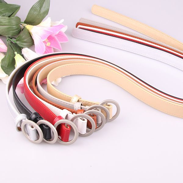 

new arrivals time-limited designers stall womens non-porous round buckle belt jeans with students simple and versatile korean fashion decora, Black;brown