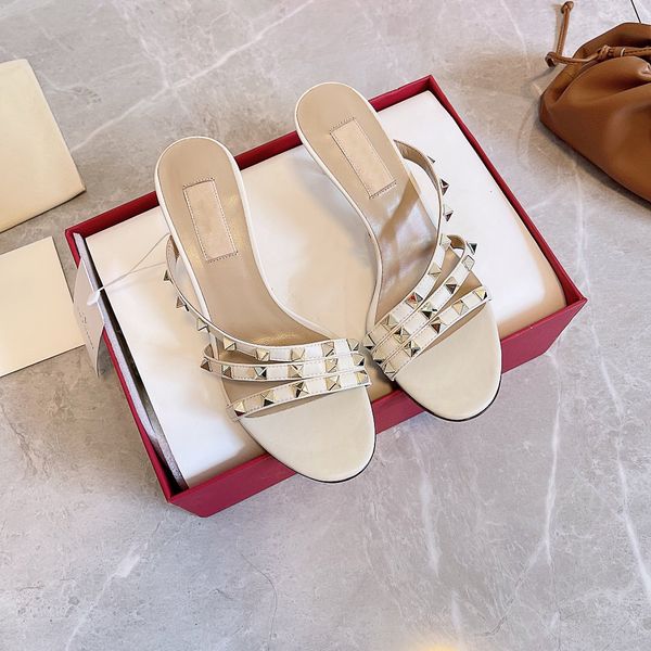 

arrival designer women sandals with original box dust bag shoes slide spring summer wide flat sandals slipper size 35-42 4 colors, Black