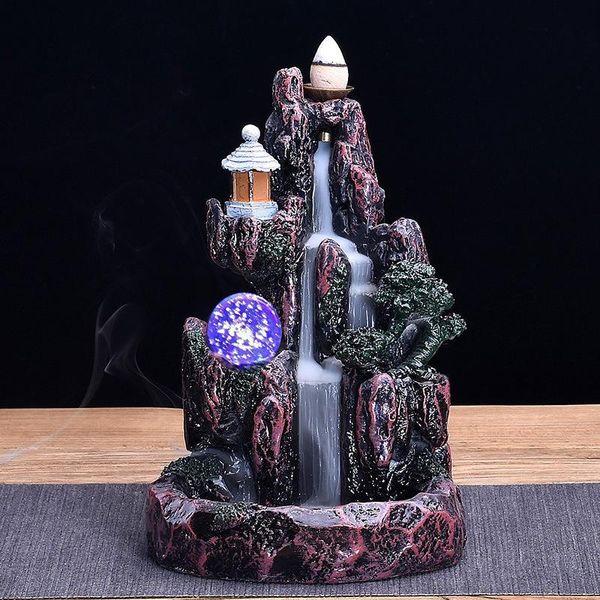 

fragrance lamps waterfall backflow incense burner ceramic holder home decor christmas gift with 50 cones room decoration