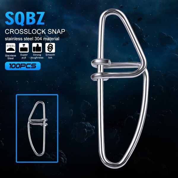 

fishing hooks 100pcs crosslock snap barrel swivel safety 13mm-28mm 0#-6# swivels