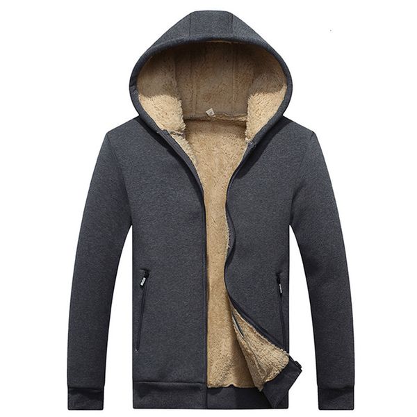

men jackets autumn&winter casual hoodie velvet zipper thickened baseball fleece outwear coat slim coat outwear sport costume, Black;brown