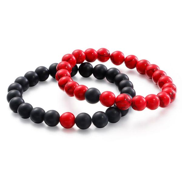 

beaded, strands yazi trendy personality chinoiserie beads bracelets black red with rubber chain minimalist style jewelry for men birthday gi