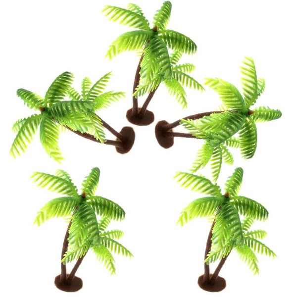 

5pcs/set mini coconut palm tree plant craft micro landscape home aquarium decor