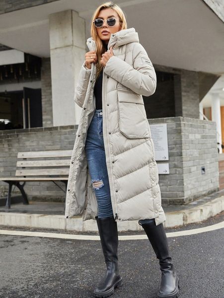

gasman zipper front flap pocket puffer winter coat h4f6#, Black