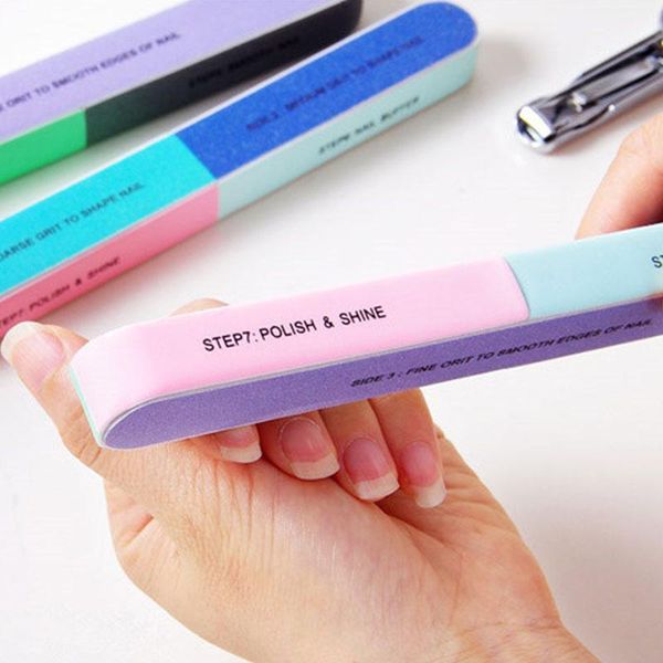

nail files 1pcs 7 side polish buffer art sanding block manicure pedicure tools sand surface sponge file 2021
