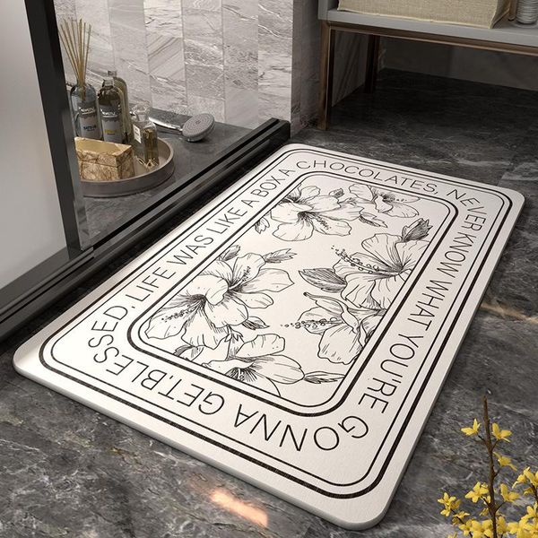 

carpets 1pc absorbent bathroom mat shower bath doorway mats diatomite dry feet pad