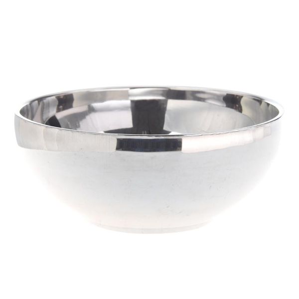 

family tableware 4.6" dia round shaped silver tone stainless steel rice bowl