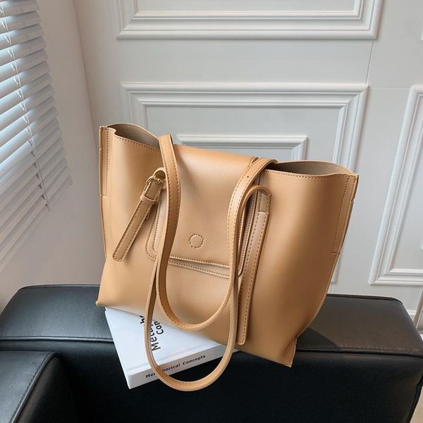 

evening bags women's shoulder bag shopper totes fashion quality solid simple pu leather soft ladies 2021 r woman handbags