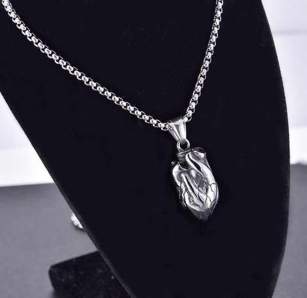 

pendant necklaces jewelry titanium steel heart open personality, Silver