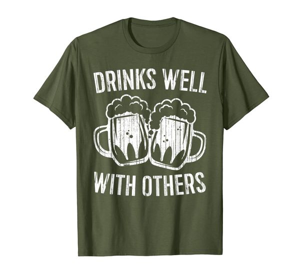 

drinks well with others t-shirt st patrick's day gift shirt, White;black
