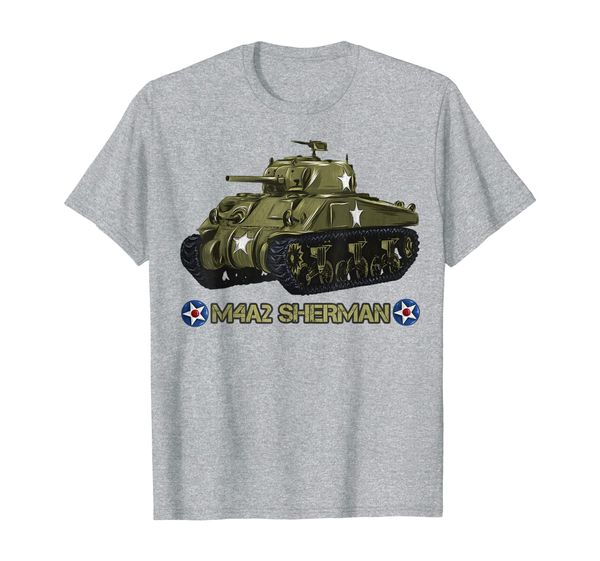 

world war 2 american tank m4a2 sherman gift t shirt tee, White;black