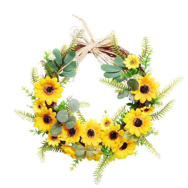 

easter wreath artificial yellow sunflower wreath decorative for home front door wall dekoracje wielkanocne easter decorations