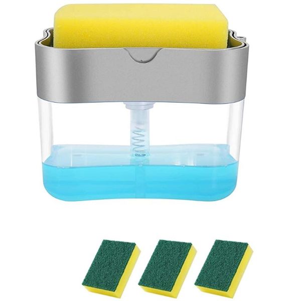 

dish soap dispenser for kitchen, soap dispenser with sponge holder,hand dispenser, pump dispenser,sponge caddy