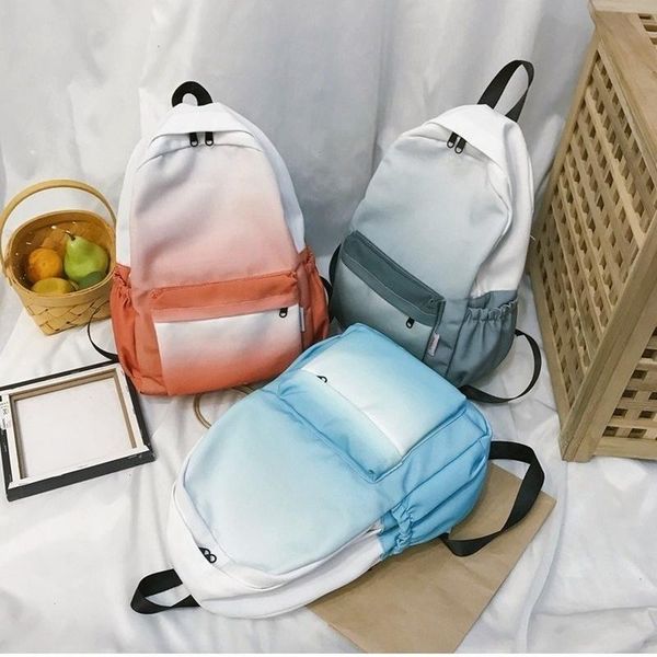 

backpack fashion men's and women's gradient color simple casual all-match school bag personalized
