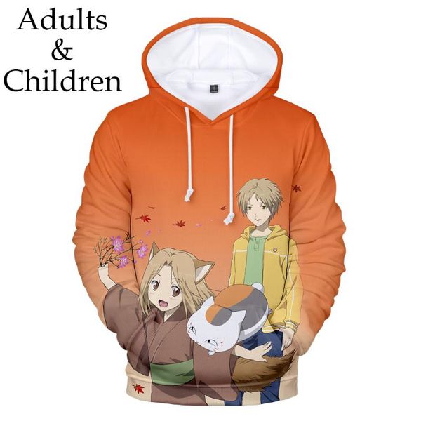 

men's hoodies & sweatshirts natsume friends account 3d hoodie youth sweatshirt autumn kids boys and girls, Black